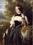 Franz Xaver Winterhalter A Swiss Girl from Interlaken oil painting on canvas